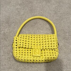 Yellow Woven Handbag
